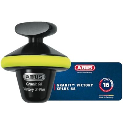 ABUS Zámek na brzdový kotouč GRANIT Victory Xplus 68 polovina zámek motocyklu s alarmem vysoká bezpečnost a spolehlivá ochrana proti krádeži také pro elektrokoloběžky a mopedy – 14 mm, žlutý ABUS Zámek na brzdový kotouč GRANIT Victory Xplus 68 polovina zámek motocyklu s alarmem vysoká bezpečnost a spolehlivá ochrana proti krádeži také pro elektrokoloběžky a mopedy – 14 mm, žlutý