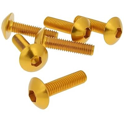 Artist Vicma Fairing Screws hex Socket Head Anodized Aluminum Gold Set of 6 pcs M5x20 Artist Vicma Fairing Screws hex Socket Head Anodized Aluminum Gold Set of 6 pcs M5x20