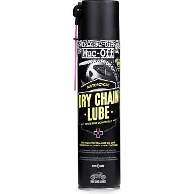 Muc-Off Dry Motorcycle Chain Lube suchý olej na řetěz motocyklu, 400 ml prémiové mazivo na řetěz motocyklu, sprej na řetěz motocykl formulovaný pro suché počasí, černý / růžový Muc-Off Dry Motorcycle Chain Lube suchý olej na řetěz motocyklu, 400 ml prémiové mazivo na řetěz motocyklu, sprej na řetěz motocykl formulovaný pro suché počasí, černý / růžový