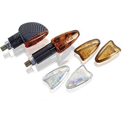 Puig 2549C LED blinkr schválený černým krytem a tónovaným sklem, kompaktní a aerodynamický design pro motocykl, uhlík Puig 2549C LED blinkr schválený černým krytem a tónovaným sklem, kompaktní a aerodynamický design pro motocykl, uhlík
