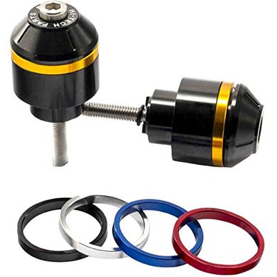 Puig 8022N kurze Lenkerendgewichte mit Ring aus CNC-gefrästem Aluminium zur Vibrationsreduzierung und Personalisierung, Schwarz Puig 8022N kurze Lenkerendgewichte mit Ring aus CNC-gefrästem Aluminium zur Vibrationsreduzierung und Personalisierung, Schwarz