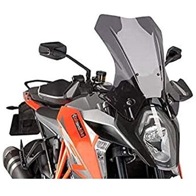 Puig 8913F vysoká aerodynamická turistická deska ze 4mm CNC akrylu se zaobleným profilem, plochou horní hranou a deflektory pro lepší ochranný účinek, tmavý kouř Puig 8913F vysoká aerodynamická turistická deska ze 4mm CNC akrylu se zaobleným profilem, plochou horní hranou a deflektory pro lepší ochranný účinek, tmavý kouř