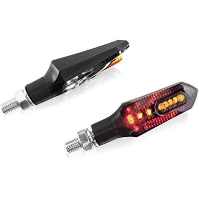 Puig 9555N LED-Blinker zugelassen mit schwarzem Gehäuse und getöntem Glas kompaktes und aerodynamisches Design für Motorrad, Schwarz Puig 9555N LED-Blinker zugelassen mit schwarzem Gehäuse und getöntem Glas kompaktes und aerodynamisches Design für Motorrad, Schwarz