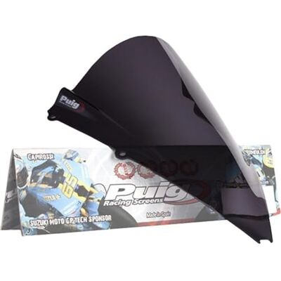 Puig 4945F Z-Racing-Windschild, aerodynamisch und sportlich, aus 3 mm Acryl mit doppelter Höhe und seitlichen Kanälen zur Verbesserung von Schutz und Stabilität, Dunkel getönt Puig 4945F Z-Racing-Windschild, aerodynamisch und sportlich, aus 3 mm Acryl mit doppelter Höhe und seitlichen Kanälen zur Verbesserung von Schutz und Stabilität, Dunkel getönt