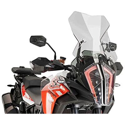 Puig 9717H vysoké a aerodynamické turistické sklo z 4 mm CN-Acryl se zaobleným profilem, plochá horní hrana a deflektory pro lepší ochranný účinek, kouřově šedá Puig 9717H vysoké a aerodynamické turistické sklo z 4 mm CN-Acryl se zaobleným profilem, plochá horní hrana a deflektory pro lepší ochranný účinek, kouřově šedá