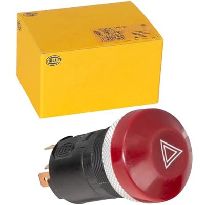HELLA 6HF 003 916-031 spínač výstražných světel traktor ovládání tlakem 12 V montáž halogen osvětlení spínače: červený se žárovkou HELLA 6HF 003 916-031 spínač výstražných světel traktor ovládání tlakem 12 V montáž halogen osvětlení spínače: červený se žárovkou