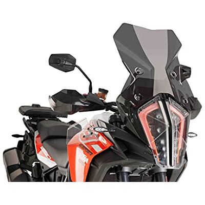 Puig 9717F vysoké a aerodynamické sklo Touring ze 4 mm CN-Acryl se zaobleným profilem, plochou horní hranou a deflektory pro lepší ochranný účinek, tmavý kouř Puig 9717F vysoké a aerodynamické sklo Touring ze 4 mm CN-Acryl se zaobleným profilem, plochou horní hranou a deflektory pro lepší ochranný účinek, tmavý kouř