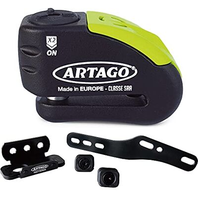Artago 30X3 Pack Bremsscheibenschloss mit Alarm 120db Hohe Sicherheit + Halterung für Kawasaki Z900, SRA und Sold Secure Gold homologiert Artago 30X3 Pack Bremsscheibenschloss mit Alarm 120db Hohe Sicherheit + Halterung für Kawasaki Z900, SRA und Sold Secure Gold homologiert