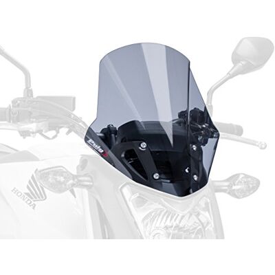 Puig 5991H vysoké a aerodynamické turistické sklo z 4 mm CN-Acryl se zaobleným profilem, plochou horní hranou a deflektory pro lepší ochranný účinek, kouřově šedá Puig 5991H vysoké a aerodynamické turistické sklo z 4 mm CN-Acryl se zaobleným profilem, plochou horní hranou a deflektory pro lepší ochranný účinek, kouřově šedá