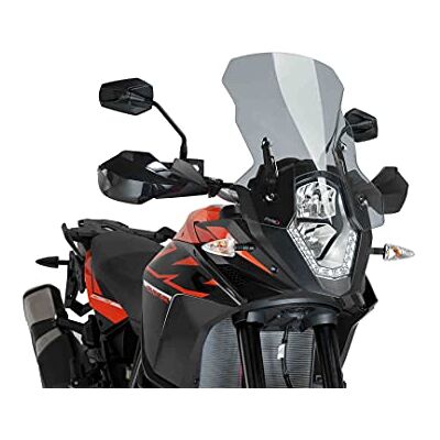 Puig 6494H vysoké a aerodynamické turistické sklo z 4 mm CN-Acryl se zaobleným profilem, plochá horní hrana a deflektory pro lepší ochranný účinek, kouřově šedá Puig 6494H vysoké a aerodynamické turistické sklo z 4 mm CN-Acryl se zaobleným profilem, plochá horní hrana a deflektory pro lepší ochranný účinek, kouřově šedá