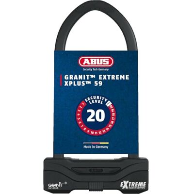 ABUS Zámek Granit Extreme 59 – zámek na motocykl a jízdní kolo s válcem XPlus – nejvyšší bezpečnostní úroveň 20 – výška třmenu 245 mm ABUS Zámek Granit Extreme 59 – zámek na motocykl a jízdní kolo s válcem XPlus – nejvyšší bezpečnostní úroveň 20 – výška třmenu 245 mm