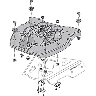 SW-Motech Adapter Plate for Alu-Rack for Trax Top Case. Black SW-Motech Adapter Plate for Alu-Rack for Trax Top Case. Black