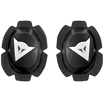 Dainese Pista Knee Slider High Durability, polyuretan motocykl chránič kolen, mimořádná tloušťka pro dlouhou životnost, závodní dráhy motocyklu jezdec se suchým zipem, černá/bílá Dainese Pista Knee Slider High Durability, polyuretan motocykl chránič kolen, mimořádná tloušťka pro dlouhou životnost, závodní dráhy motocyklu jezdec se suchým zipem, černá/bílá