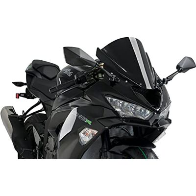 Puig 3177N Z-Racing-Windschild, aerodynamisch und sportlich, aus 3 mm Acryl mit doppelter Höhe und seitlichen Kanälen zur Verbesserung von Schutz und Stabilität, Schwarz Puig 3177N Z-Racing-Windschild, aerodynamisch und sportlich, aus 3 mm Acryl mit doppelter Höhe und seitlichen Kanälen zur Verbesserung von Schutz und Stabilität, Schwarz