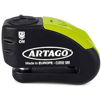 Artago Zámek na brzdový kotouč 30 x 10 High-End motocykl bez nebo s alarmem 120 dB + Don't Touch varování, ochrana proti vrtání 5 mm, certifikace SRA a Sold Secure, dvojitý uzávěr 10 mm tvrzená ocel Artago Zámek na brzdový kotouč 30 x 10 High-End motocykl bez nebo s alarmem 120 dB + Don't Touch varování, ochrana proti vrtání 5 mm, certifikace SRA a Sold Secure, dvojitý uzávěr 10 mm tvrzená ocel