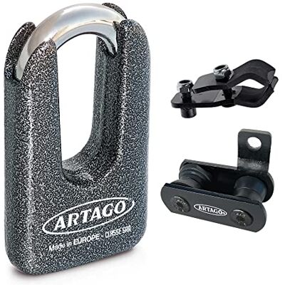 Artago 69T4 Pack Bremsscheibenschloss Diebstahlsicherung Hohe Sicherheit + Halterung für Honda CRF 1000L Africa Twin, Homologiert SRA, Sold Secure Gold, ART4 Artago 69T4 Pack Bremsscheibenschloss Diebstahlsicherung Hohe Sicherheit + Halterung für Honda CRF 1000L Africa Twin, Homologiert SRA, Sold Secure Gold, ART4