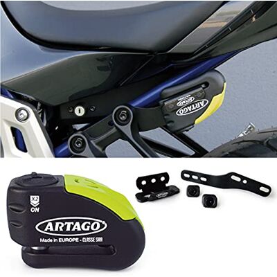 Artago 30X2 vysoce kvalitní zámek na brzdový kotouč motocyklu s alarmem Don't Touch 120dB, přepravní držák pro Yamaha MT-07 a Tracer 700, se schválením SRA a Sold Secure Gold, Bunker Selection, 14 mm Artago 30X2 vysoce kvalitní zámek na brzdový kotouč motocyklu s alarmem Don't Touch 120dB, přepravní držák pro Yamaha MT-07 a Tracer 700, se schválením SRA a Sold Secure Gold, Bunker Selection, 14 mm