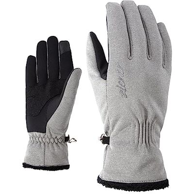 Ziener Dámské Ibrana TOUCH LADY glove multisport volnočasové / funkční / outdoorové rukavice větruodolné, prodyšné, šedé (grey melange), 7.5 Ziener Dámské Ibrana TOUCH LADY glove multisport volnočasové / funkční / outdoorové rukavice větruodolné, prodyšné, šedé (grey melange), 7.5