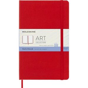 Moleskine Umělecký skicák, kreslicí album s pevnou vazbou a gumovým páskem, vhodné pro akvarely, kvaš a uhlí, červené, velké 13 x 21 cm, 80 stran Moleskine Umělecký skicák, kreslicí album s pevnou vazbou a gumovým páskem, vhodné pro akvarely, kvaš a uhlí, červené, velké 13 x 21 cm, 80 stran