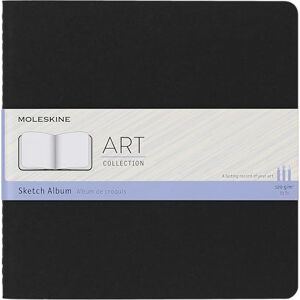Moleskine Umělecký skicák, kreslicí album s tvrdým obalem, vhodné pro tužky, uhlí, černý, čtvercový formát 19 x 19 cm, 88 stran Moleskine Umělecký skicák, kreslicí album s tvrdým obalem, vhodné pro tužky, uhlí, černý, čtvercový formát 19 x 19 cm, 88 stran