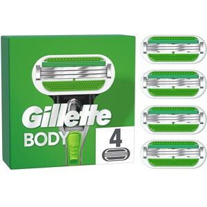 Gillette Body holicí břity pánské, 4 originální náhradní břity s 3násobným břitem Gillette Body holicí břity pánské, 4 originální náhradní břity s 3násobným břitem