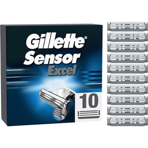 Gillette Sensor Excel pánské holicí břity pro muže, 10 originálních náhradních čepelí s dvojitou čepelí Gillette Sensor Excel pánské holicí břity pro muže, 10 originálních náhradních čepelí s dvojitou čepelí