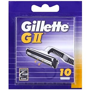 Gillette GII holicí břity pro holicí strojky, 10 náhradních břitů pro mokré holicí strojky s dvojitými čepelemi Gillette GII holicí břity pro holicí strojky, 10 náhradních břitů pro mokré holicí strojky s dvojitými čepelemi