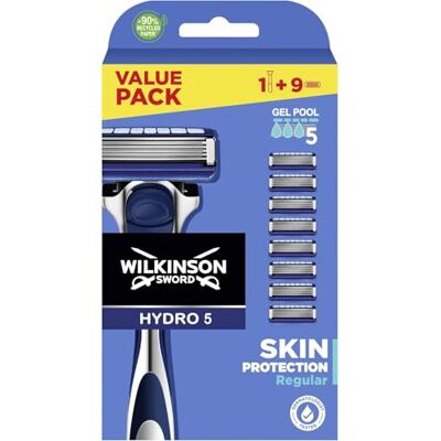 Wilkinson Sword Hydro 5 holicí strojek pro muže, vítěz testu od při napínání testem na zboží, holicí rukojeť + 1 žiletka, hydratační gelové bazény a sklopný zastřihovač Wilkinson Sword Hydro 5 holicí strojek pro muže, vítěz testu od při napínání testem na zboží, holicí rukojeť + 1 žiletka, hydratační gelové bazény a sklopný zastřihovač