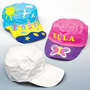 Baker Ross Unisex dětské ec1264 bílé bavlněné čepice 2 ks ck , bílé, jednotná velikost EU Baker Ross Unisex dětské ec1264 bílé bavlněné čepice 2 ks ck , bílé, jednotná velikost EU
