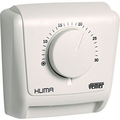 VEMER VE019600 KLIMA 3 – mechanický nástěnný termostat, pokojový termostat pro topení a klimatizaci, membránová technologie, bílý VEMER VE019600 KLIMA 3 – mechanický nástěnný termostat, pokojový termostat pro topení a klimatizaci, membránová technologie, bílý