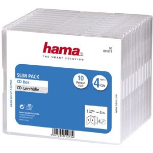 Hama CD-Slim-Pack 4, 10er-Pack, 00051273, Transparent Hama CD-Slim-Pack 4, 10er-Pack, 00051273, Transparent