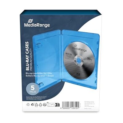 MEDIARANGE BD prázdný obal na 1 disk, 11 mm, modrý, balení 5 ks MEDIARANGE BD prázdný obal na 1 disk, 11 mm, modrý, balení 5 ks