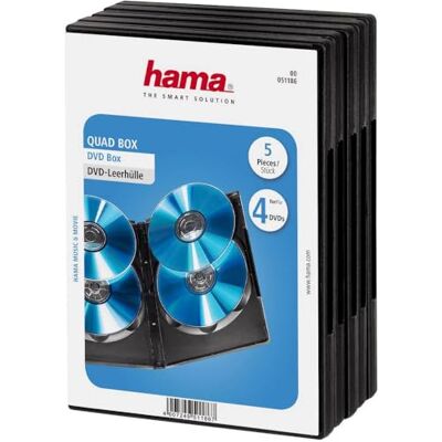 Hama DVD-Hülle für 4 DVDs, 5er-Pack, auch passend für CDs und Blu-Rays Hama DVD-Hülle für 4 DVDs, 5er-Pack, auch passend für CDs und Blu-Rays