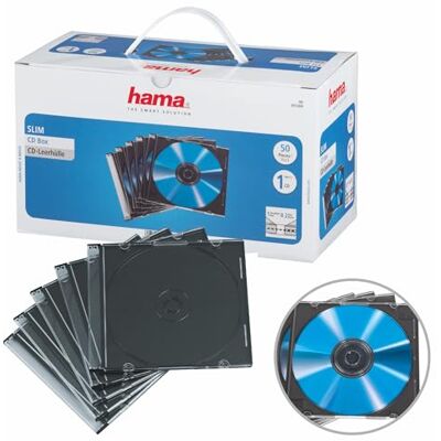Hama CD prázdné obaly ochranný obal, balení 50 kusů, Slim Line, výška 5 mm Hama CD prázdné obaly ochranný obal, balení 50 kusů, Slim Line, výška 5 mm