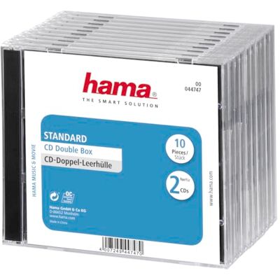 Hama Dvojité prázdné pouzdro na CD, balení po 10 kusech, standardní Hama Dvojité prázdné pouzdro na CD, balení po 10 kusech, standardní
