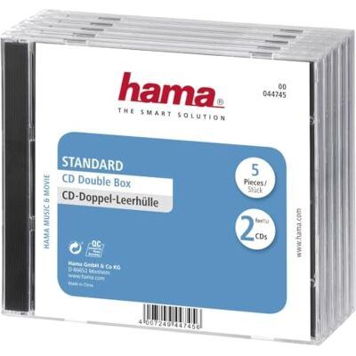 Hama Dvojité CD prázdné pouzdro, balení po 5 kusech, standardní Hama Dvojité CD prázdné pouzdro, balení po 5 kusech, standardní