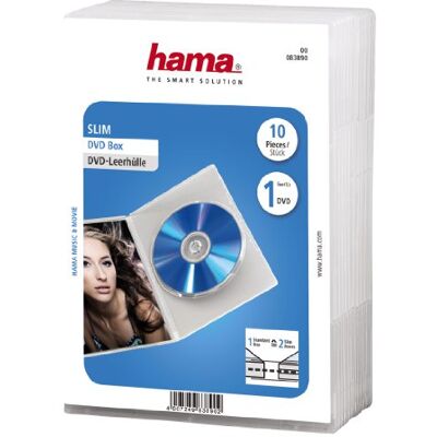 Hama Pouzdro Slim na DVD Slim balení 15 ks (také vhodné pro CD a Blu-ray) extra úzké, s fólií pro zasunutí krytu, transparentní Hama Pouzdro Slim na DVD Slim balení 15 ks (také vhodné pro CD a Blu-ray) extra úzké, s fólií pro zasunutí krytu, transparentní