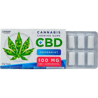 Žuvačka Euphoria, 100 Mg Cbd, 12 Ks - Peppermint, 17 G Žuvačka Euphoria, 100 Mg Cbd, 12 Ks - Peppermint, 17 G