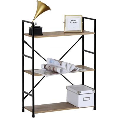 Autronic Regál VERSA I — čierna/ dekor dub Autronic Regál VERSA I — čierna/ dekor dub