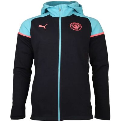 Pánska mikina Manchester City Casuals Hooded JKT M 772904 03 tm.modrá / sv.modrá - Puma L Pánska mikina Manchester City Casuals Hooded JKT M 772904 03 tm.modrá / sv.modrá - Puma L