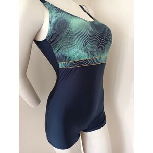 Dámske jednodielne plavky S29SZ - Self L-40 tm.modrá-zelená Dámske jednodielne plavky S29SZ - Self L-40 tm.modrá-zelená