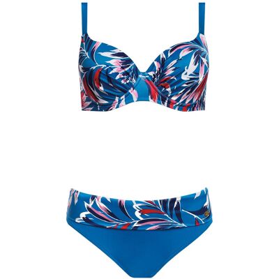 Dvojdielne plavky Blue 2 - S940J22 - Self 50C modrá - květy Dvojdielne plavky Blue 2 - S940J22 - Self 50C modrá - květy