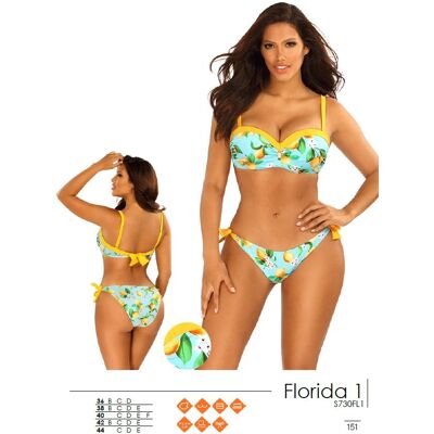 Dámske dvojdielne plavky S730FL1-1 Florida 1 modro/žlté - Self 36C modro/žlutá Dámske dvojdielne plavky S730FL1-1 Florida 1 modro/žlté - Self 36C modro/žlutá