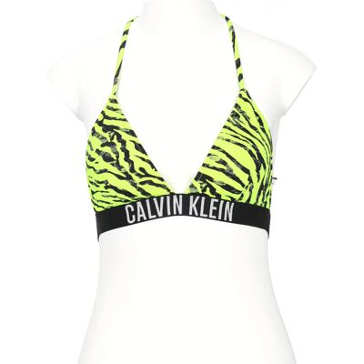 Dámska plavková podprsenka KW0KW02331 OIC neon yellow printed - Calvin Klein S Dámska plavková podprsenka KW0KW02331 OIC neon yellow printed - Calvin Klein S