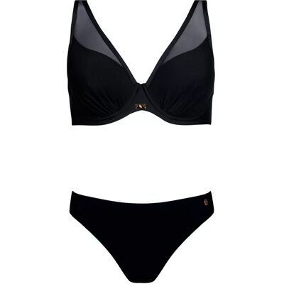 Dámske dvojdielne plavky Fashion 39 S940V39-19 Black - Self 46F Dámske dvojdielne plavky Fashion 39 S940V39-19 Black - Self 46F