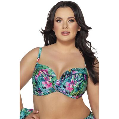 Dámska plavková podprsenka SK-205 Paradise Green mix - Ava 70H zelená s květy Dámska plavková podprsenka SK-205 Paradise Green mix - Ava 70H zelená s květy