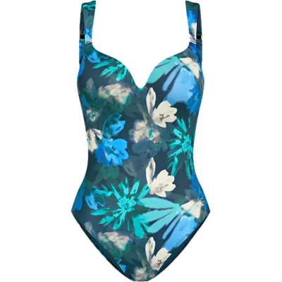 Dámske jednodielne plavky Summer Fleur OWP - Triumph tmavá kombinace tyrkysové (M025) 040D Dámske jednodielne plavky Summer Fleur OWP - Triumph tmavá kombinace tyrkysové (M025) 040D