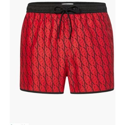 Pánske kúpacie kraťasy - KM00738 - 0KP - červená/čierna - Calvin Klein XL červená - černá Pánske kúpacie kraťasy - KM00738 - 0KP - červená/čierna - Calvin Klein XL červená - černá