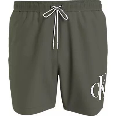 Pánske plavky MEDIUM DRAWSTRING KM0KM01003 LDY olivovo zelená - Calvin Klein XXL Pánske plavky MEDIUM DRAWSTRING KM0KM01003 LDY olivovo zelená - Calvin Klein XXL