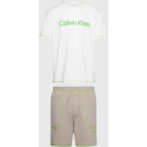 Pánske pyžamo NM2471E bielo/béžové - Calvin Klein L Pánske pyžamo NM2471E bielo/béžové - Calvin Klein L